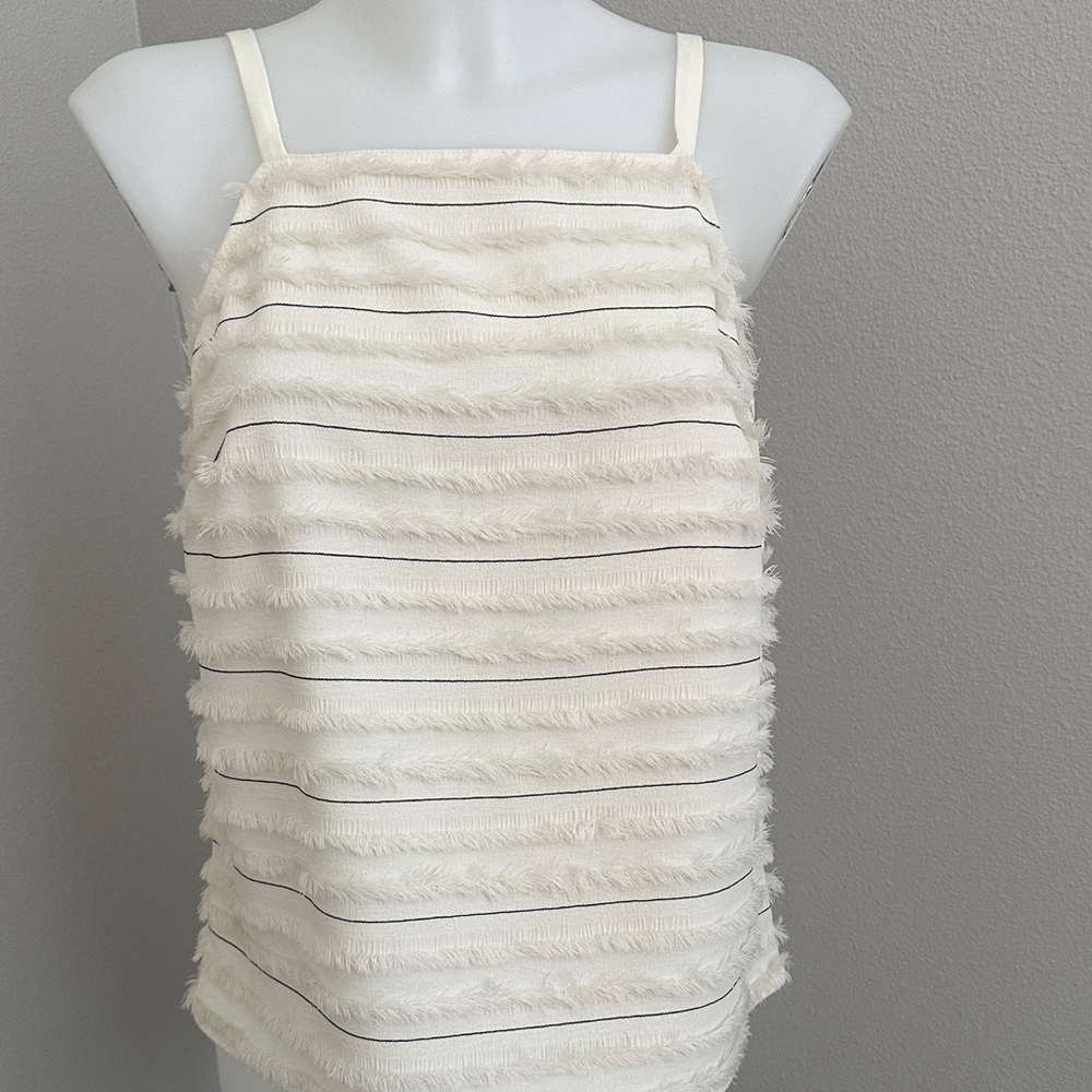 Anthropologie Cream Textured Top